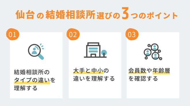 仙台の結婚相談所選びで意識したい3つのポイント