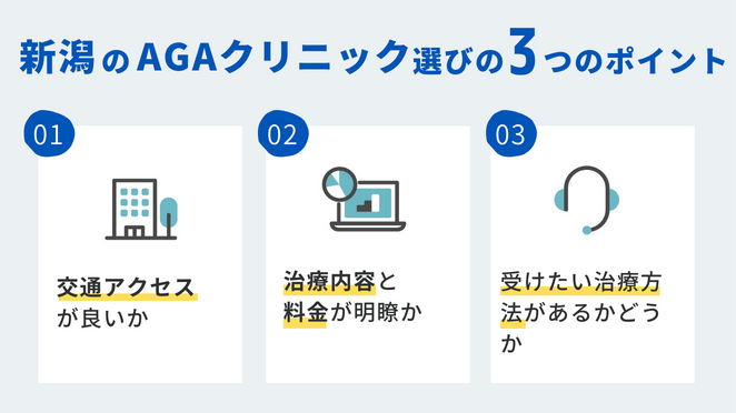 新潟で自分に合ったAGAクリニックの選び方