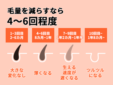 医療脱毛クリニックにおける回数と期間