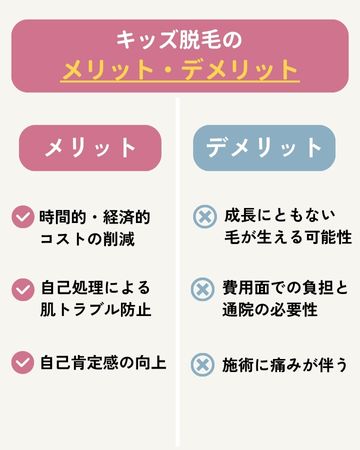 キッズ脱毛のメリット・デメリット