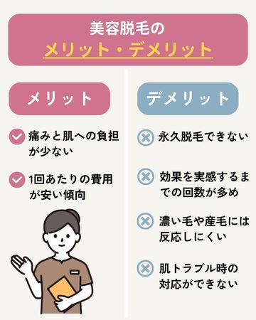美容脱毛の特徴とメリット・デメリット