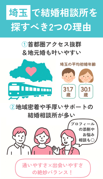 埼玉で結婚相談所を探すのがおすすめな理由