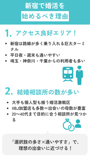 新宿で結婚相談所を探すのがおすすめな理由