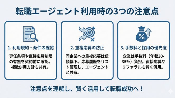転職エージェント利用時の注意点