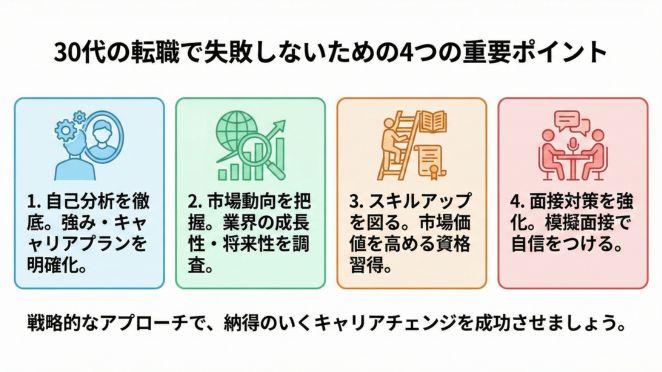 30代の転職で失敗しないための4つの重要ポイント