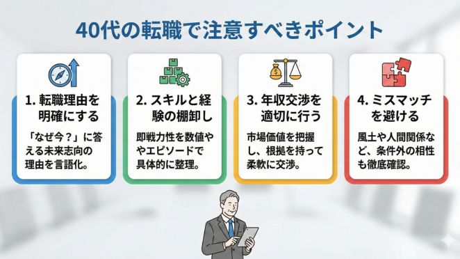 40代の転職で注意すべきポイント