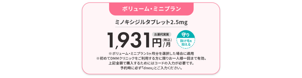 ボリューム・ミニプランのクーポンコード・キャンペーン