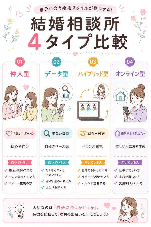 結婚相談所の種類について知っておこう