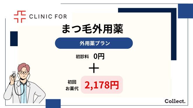 クリニックフォアのまつ毛外用薬のクーポンコード・キャンペーン